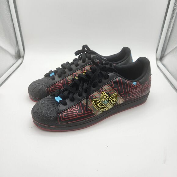 Adidas RARE Superstar OG Limited Edition Pac Man Shoes Size 9.5 Used 2007 - Picture 3 of 7